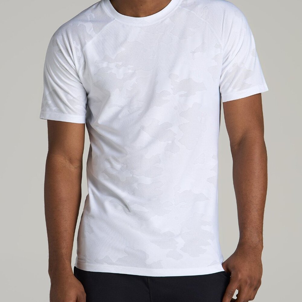 American Tall Raglan Training T-Shirt for Tall Men in White Size 2XL2XL / Tall /